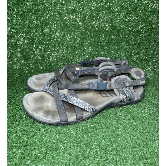 Merrell Terran Lattice II Womens Grey Blue Active Footwear Hiking Sandals Size 8 - Picture 4 of 9